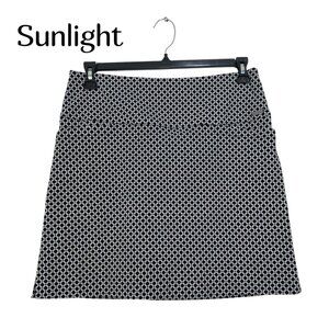 S.C.&Co. Womens Geometric Black & White Short Skort Size L Stretch Golf Outdoor
